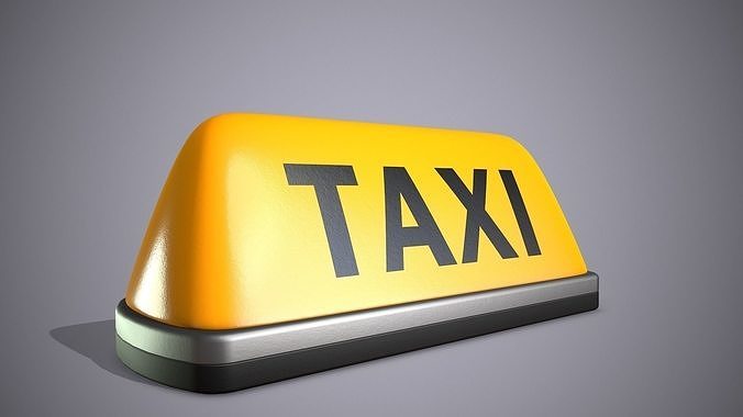 Taxi Sign Low-poly 3D model 2
