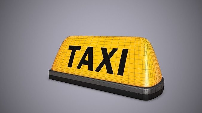Taxi Sign Low-poly 3D model 4