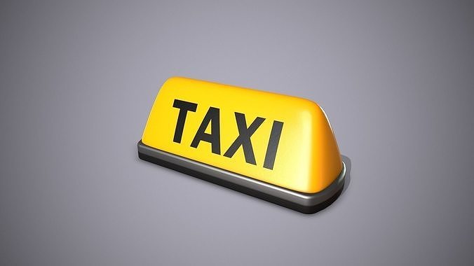 Taxi Sign Low-poly 3D model
