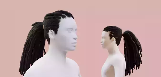 Dreadlocks Long Ponytail 3D model