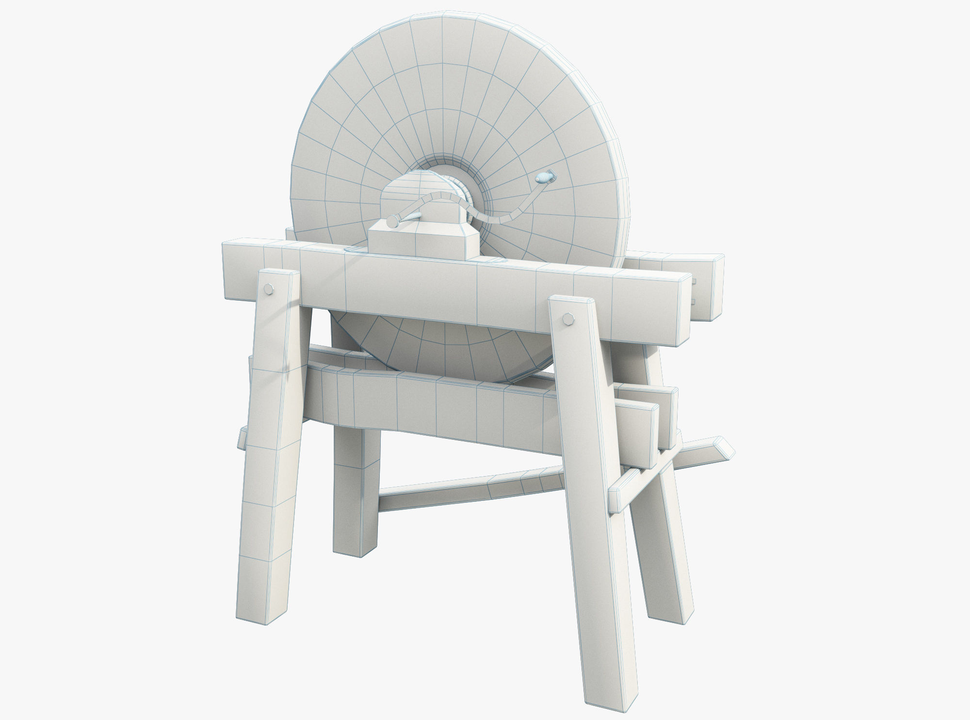 Grindstone grinding wheel Low-poly 3D model_4