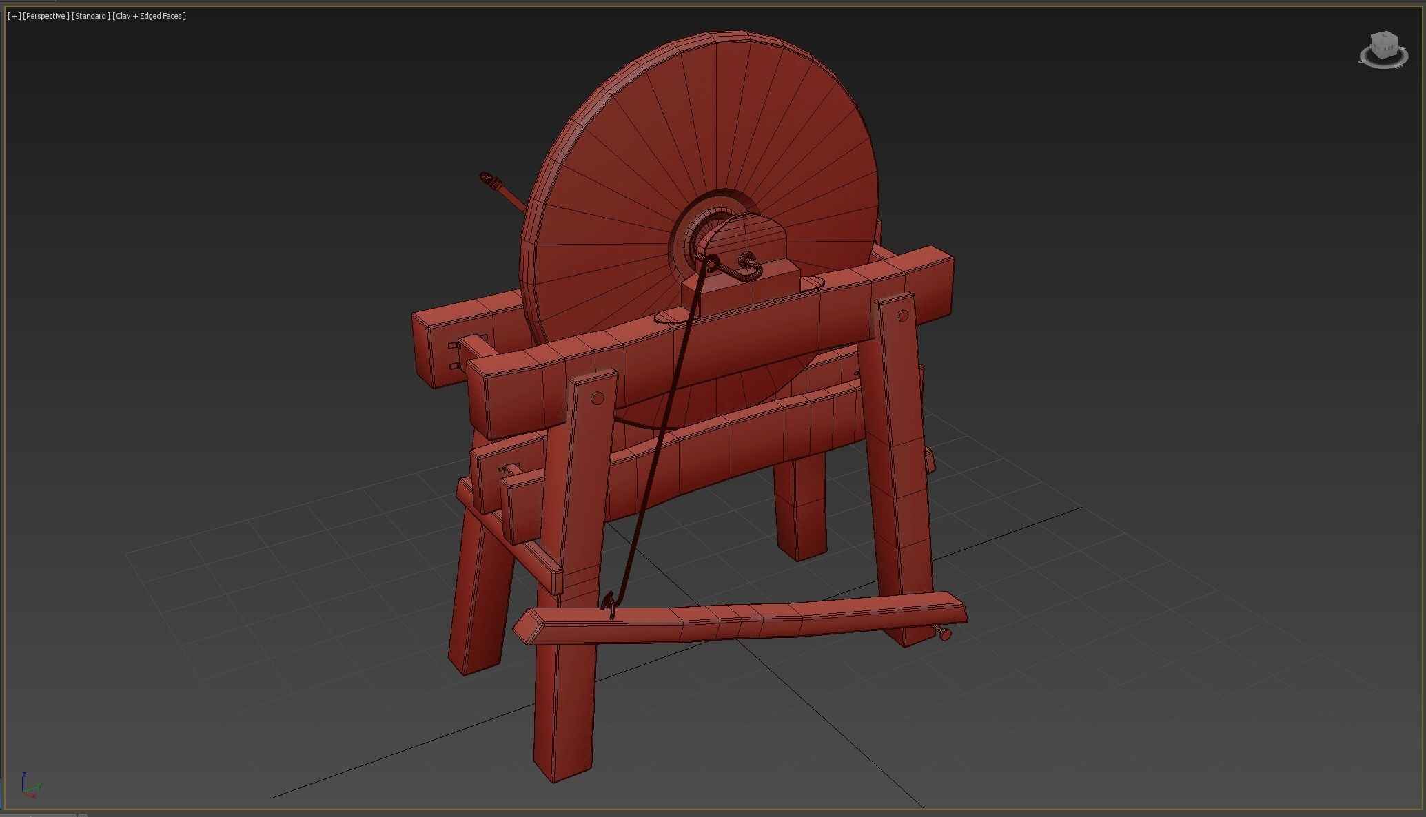 Grindstone grinding wheel Low-poly 3D model_5