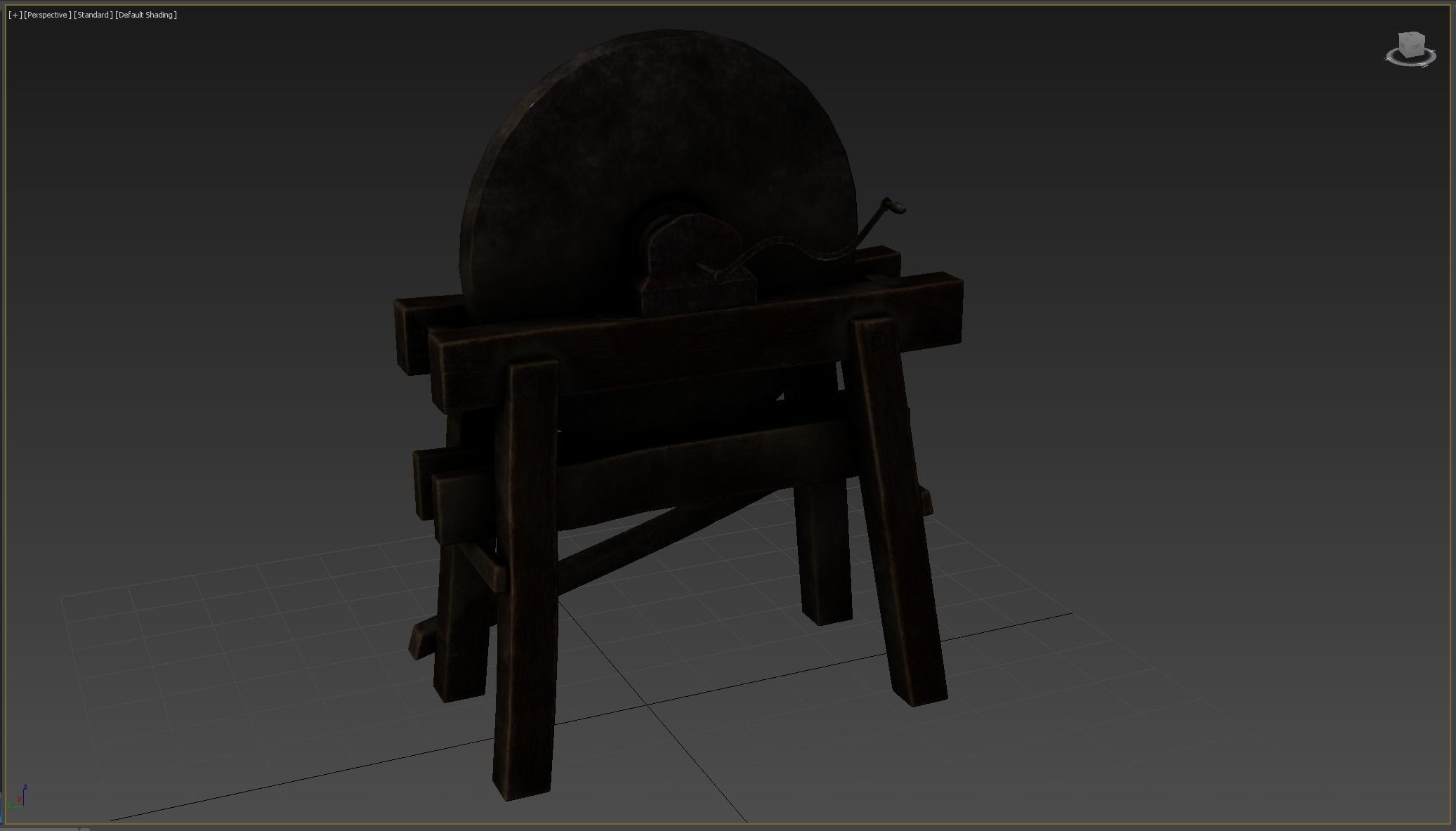 Grindstone grinding wheel Low-poly 3D model_7