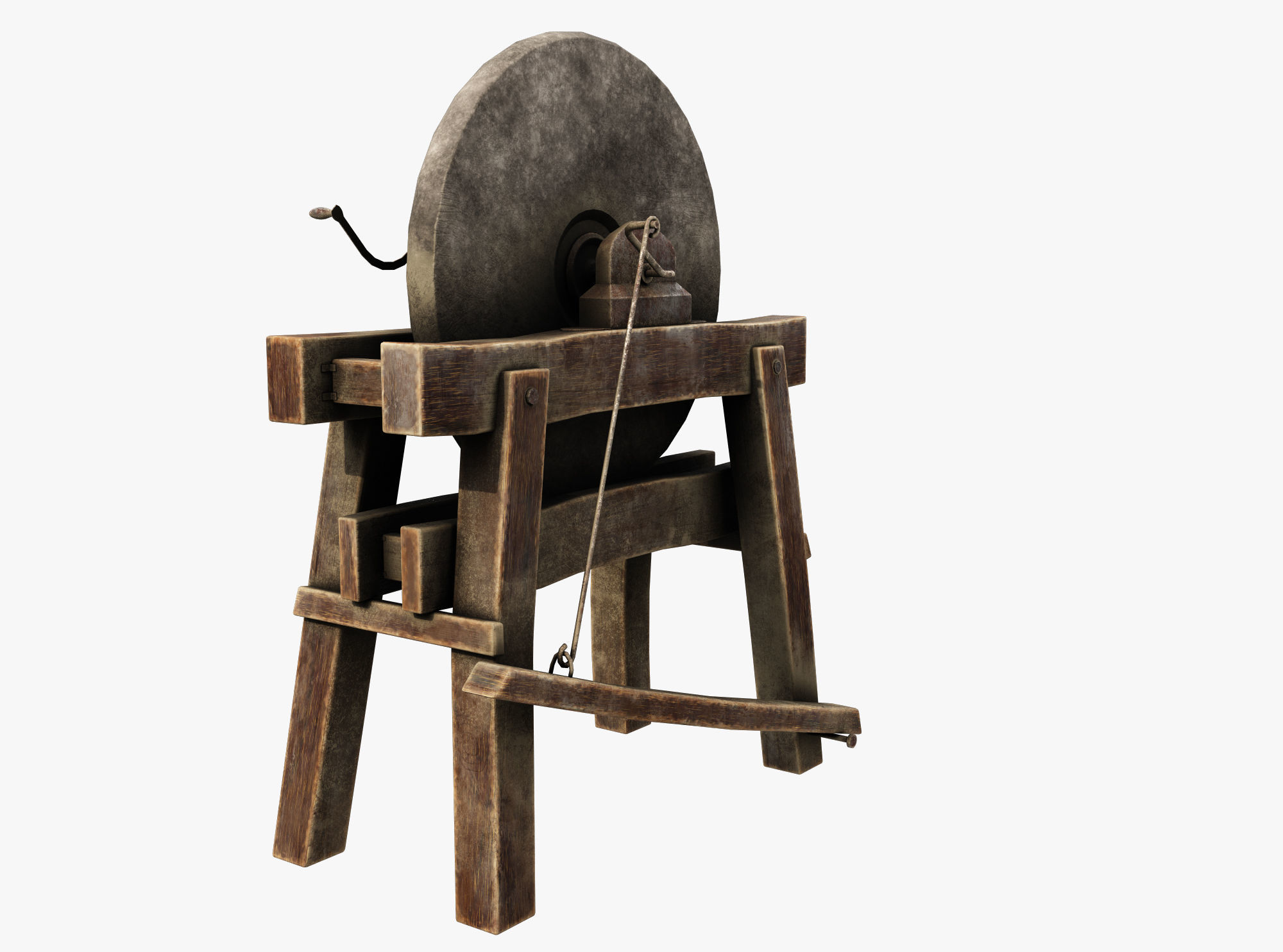 Grindstone grinding wheel Low-poly 3D model_3