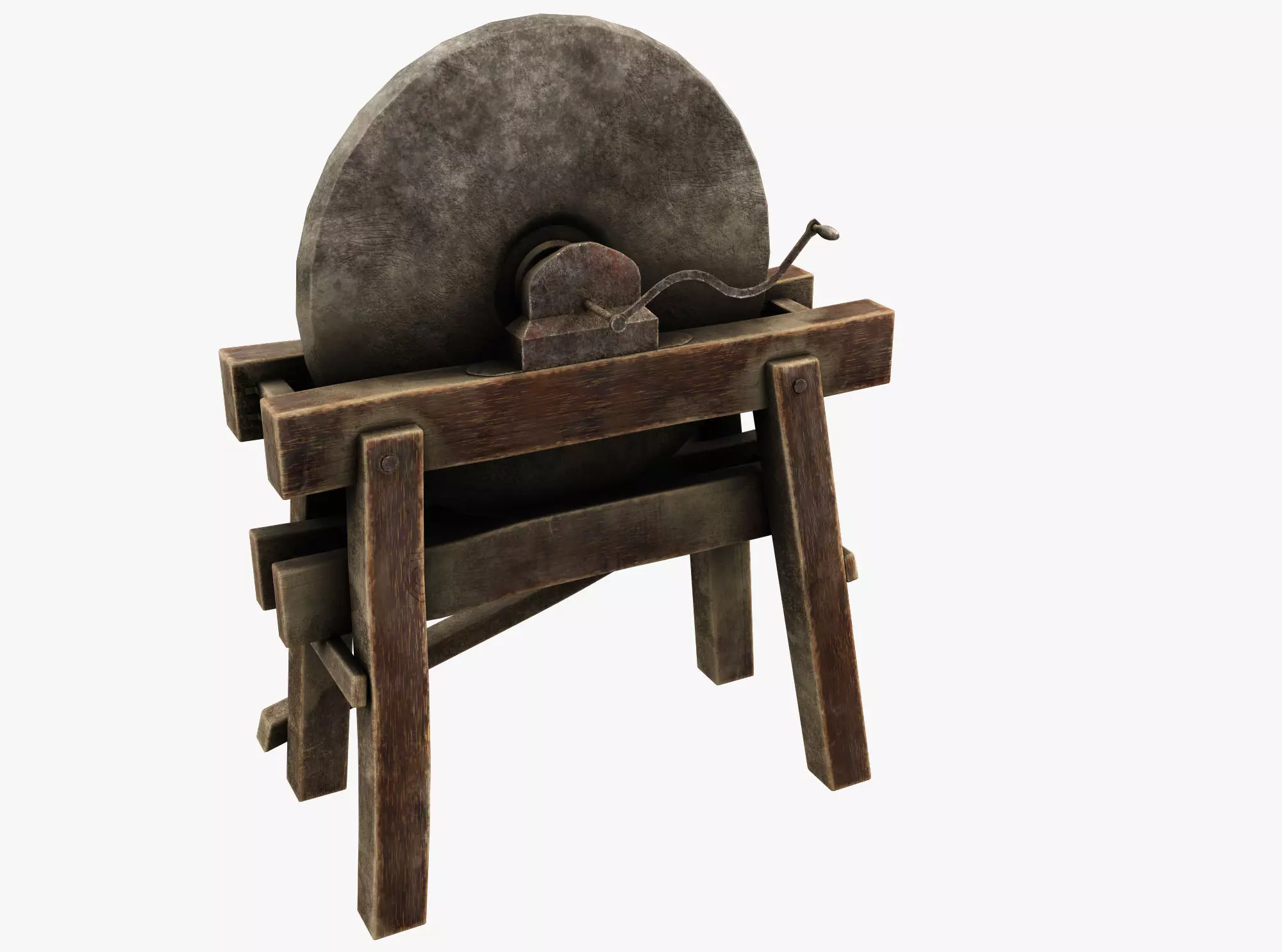 Grindstone grinding wheel Low-poly 3D model_0