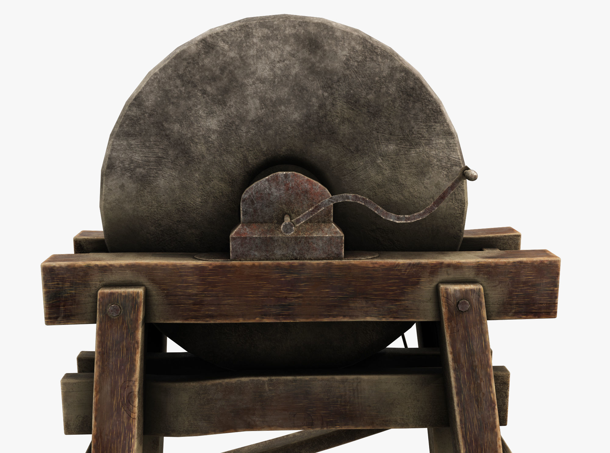 Grindstone grinding wheel Low-poly 3D model_2