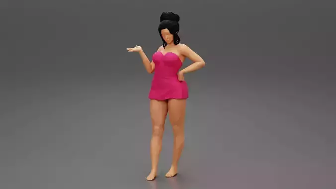 Girl explaining and Wearing Mini Dress