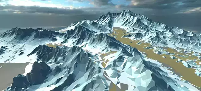 Lowpoly Terrain Set for Unity and Unreal 3D model