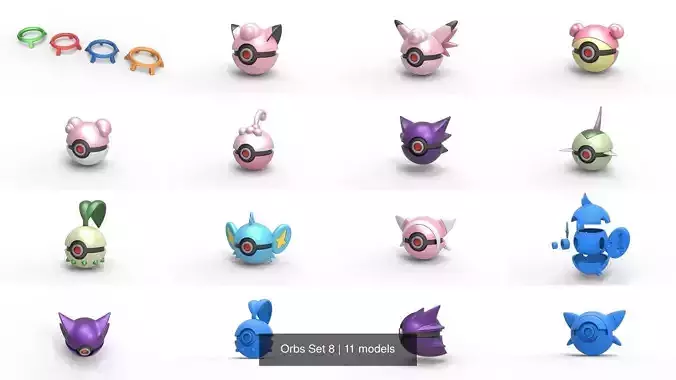 Orbs Set 8 3D Model Collection