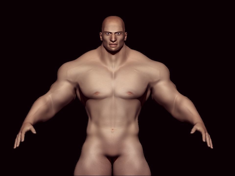 base mesh bodybuilder Low-poly 3D model_6