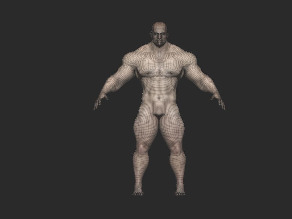 base mesh bodybuilder Low-poly 3D model_11