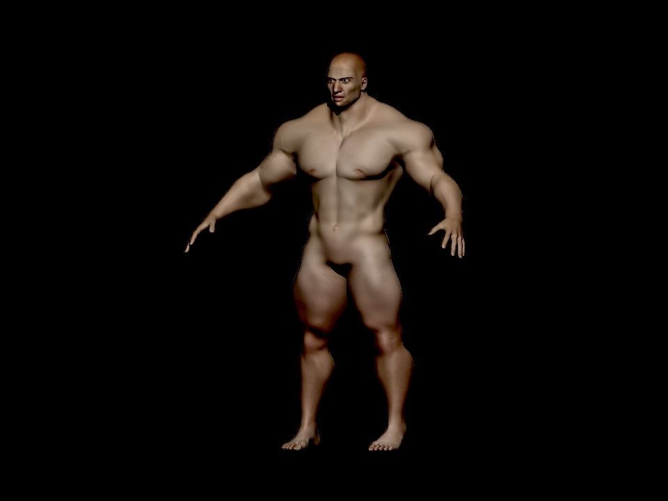 base mesh bodybuilder Low-poly 3D model_2