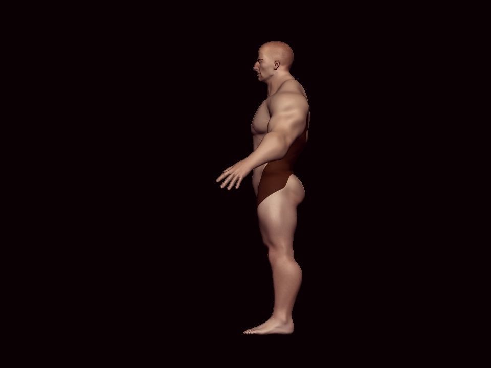 base mesh bodybuilder Low-poly 3D model_4