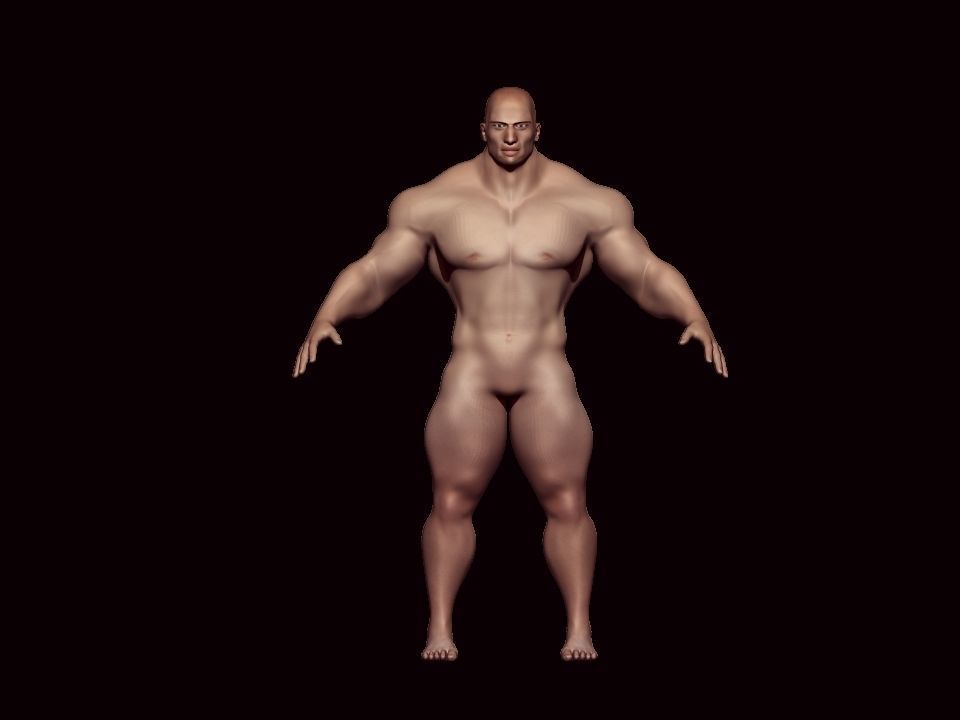 base mesh bodybuilder Low-poly 3D model_1