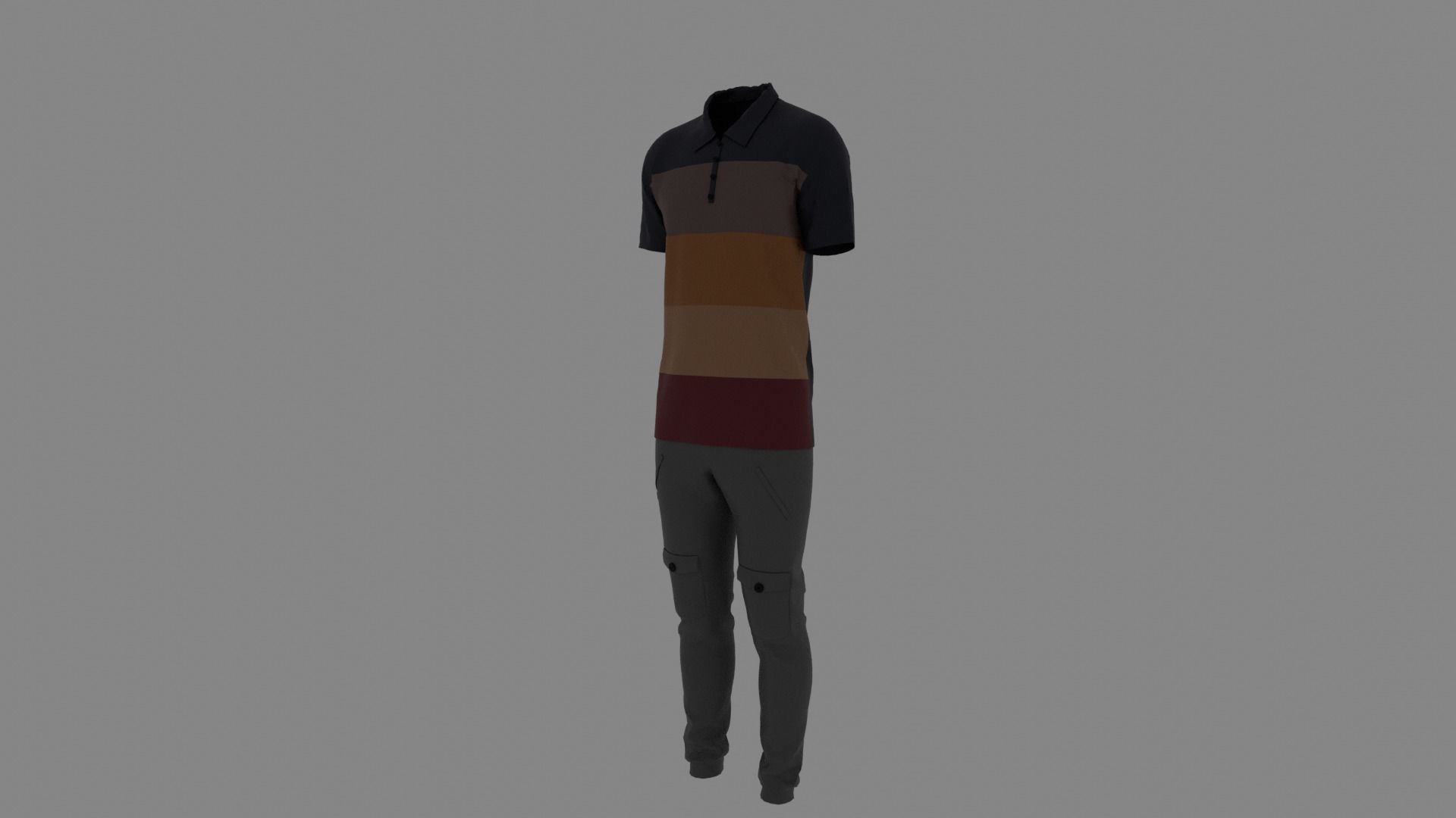 Man Clothes Low-poly 3D model_1