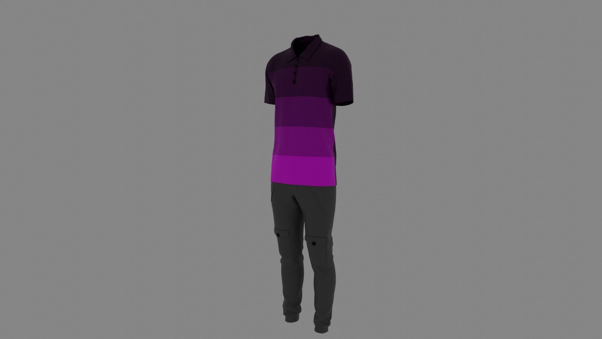 Man Clothes Low-poly 3D model_1