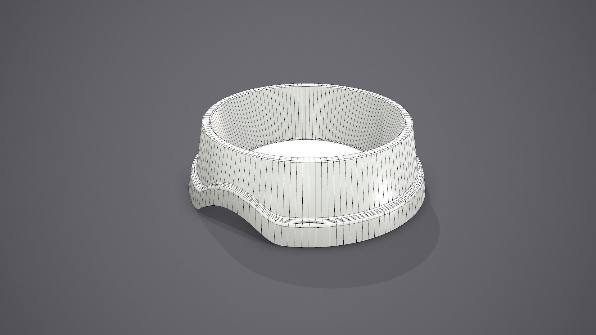 Dog Bowl Steel Low-poly 3D model_6