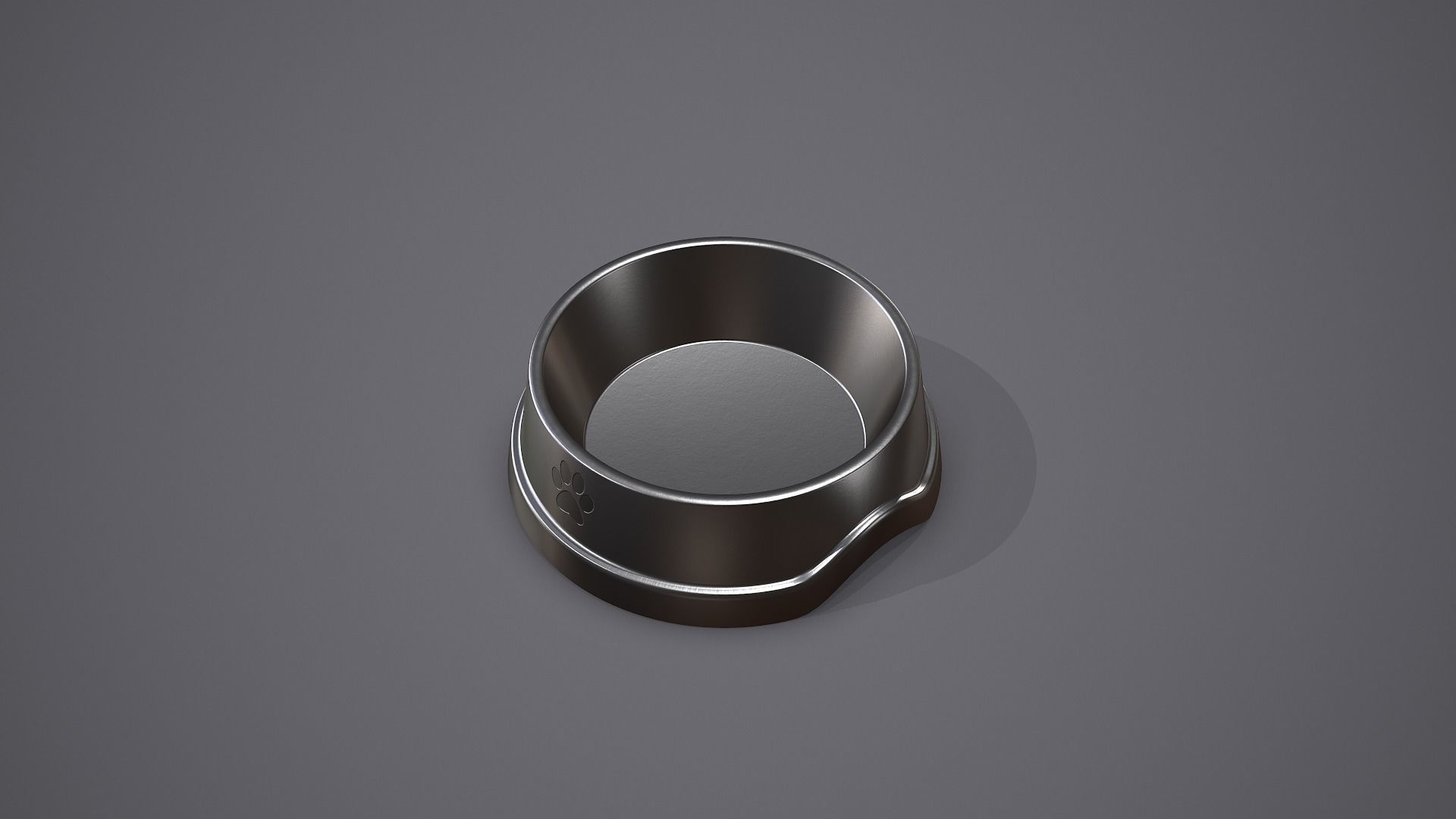 Dog Bowl Steel Low-poly 3D model_3