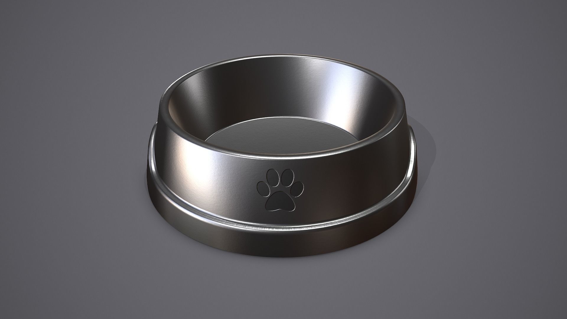 Dog Bowl Steel Low-poly 3D model_1