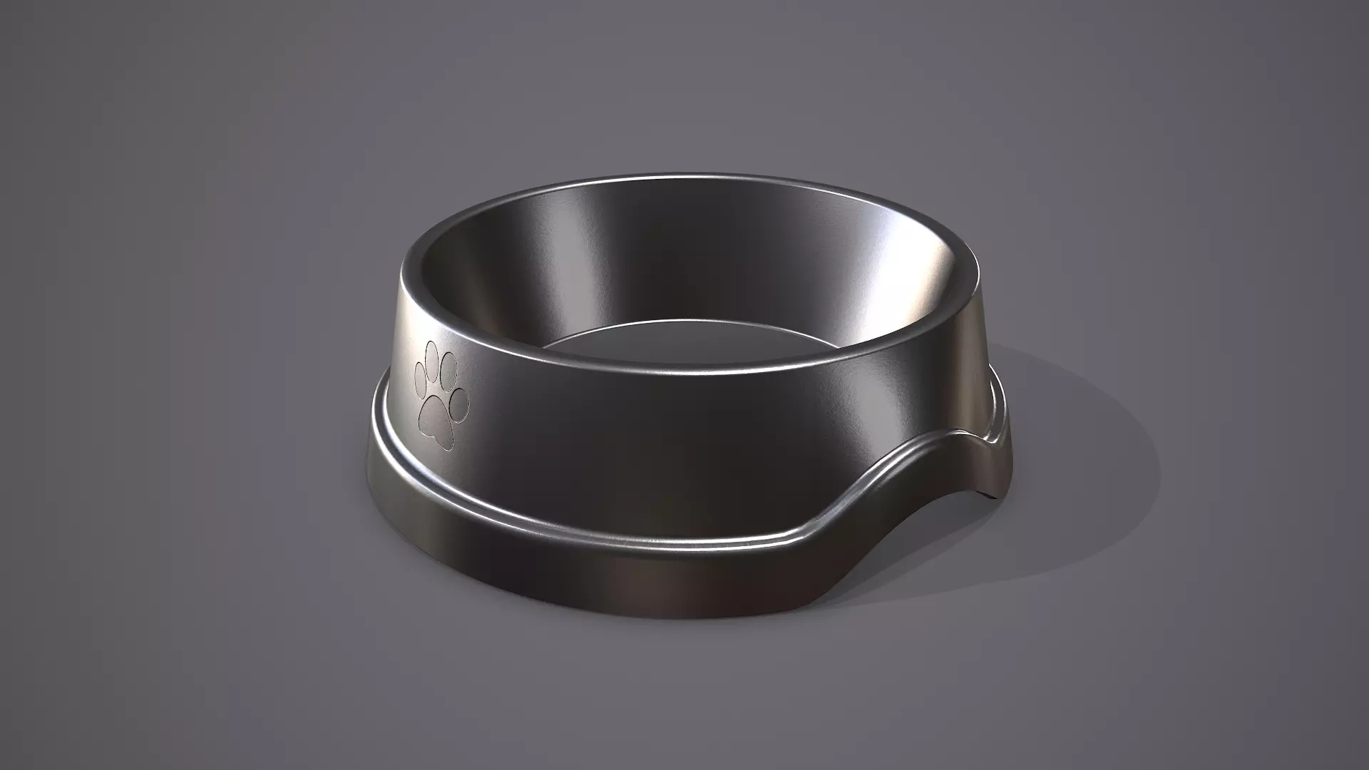 Dog Bowl Steel Low-poly 3D model_0
