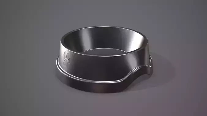 Dog Bowl Steel Low-poly 3D model