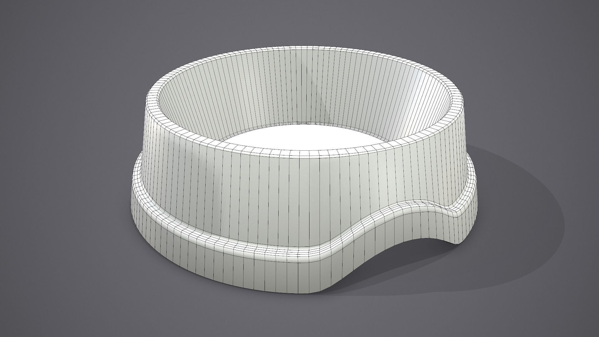 Dog Bowl Steel Low-poly 3D model_5