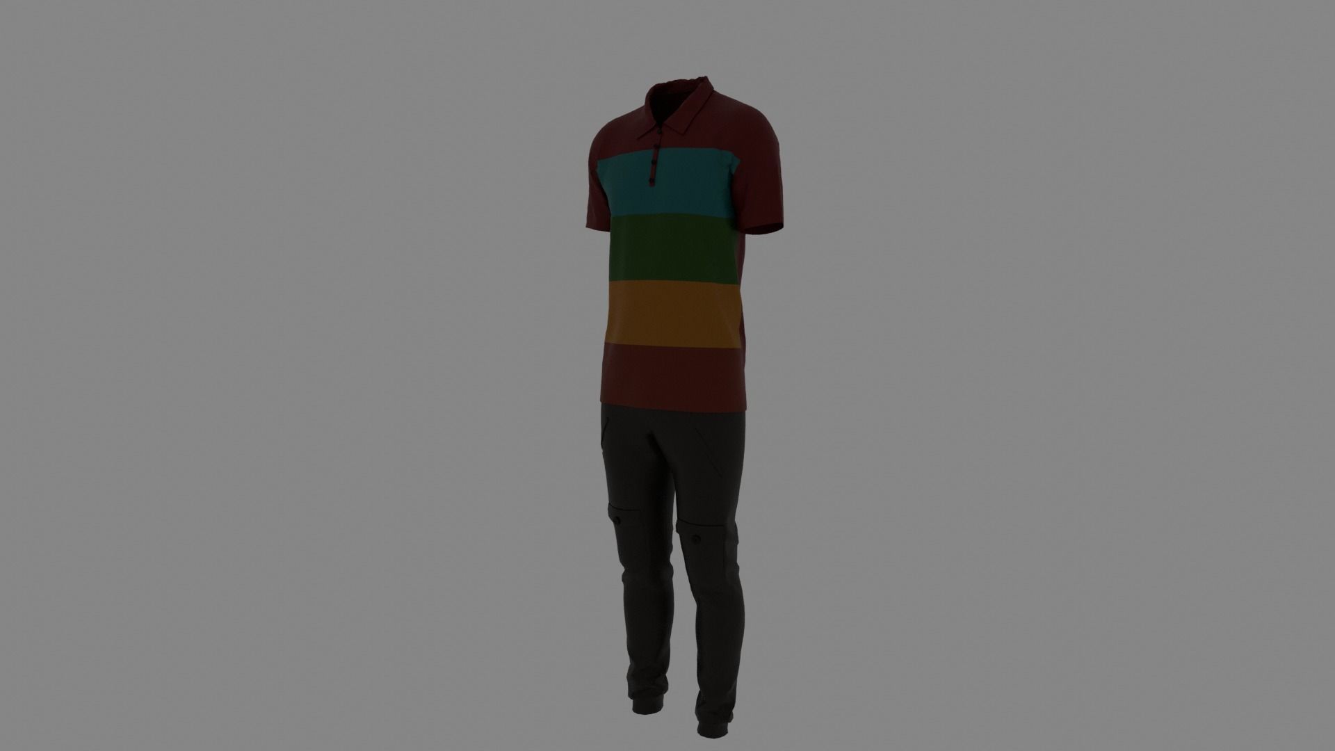 Man Clothes Low-poly 3D model_1