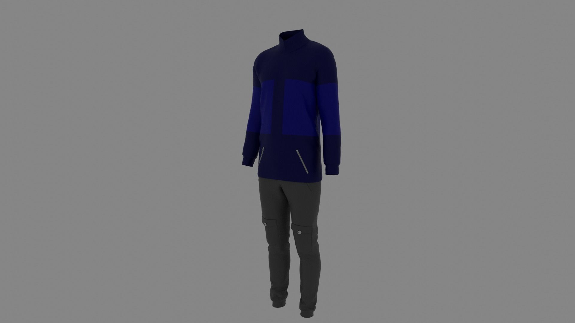 Man Clothes Low-poly 3D model_1