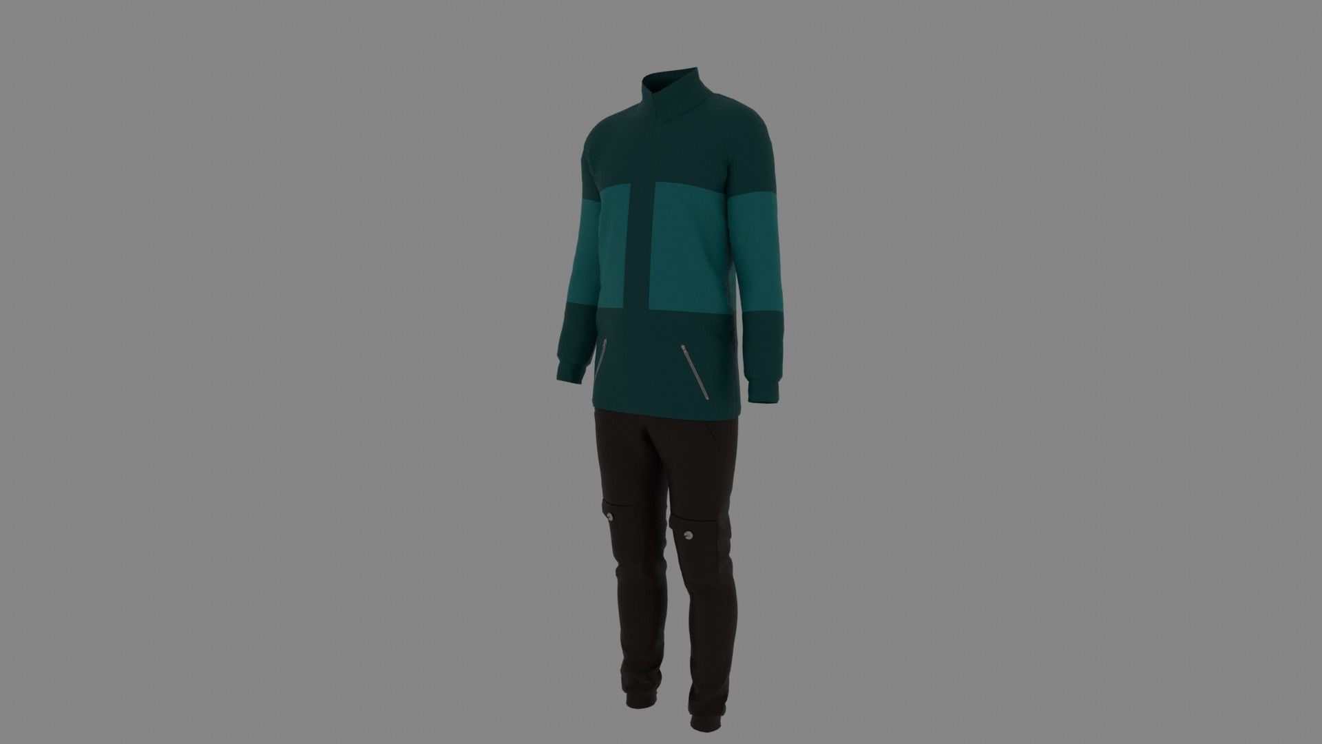Man Clothes Low-poly 3D model_1