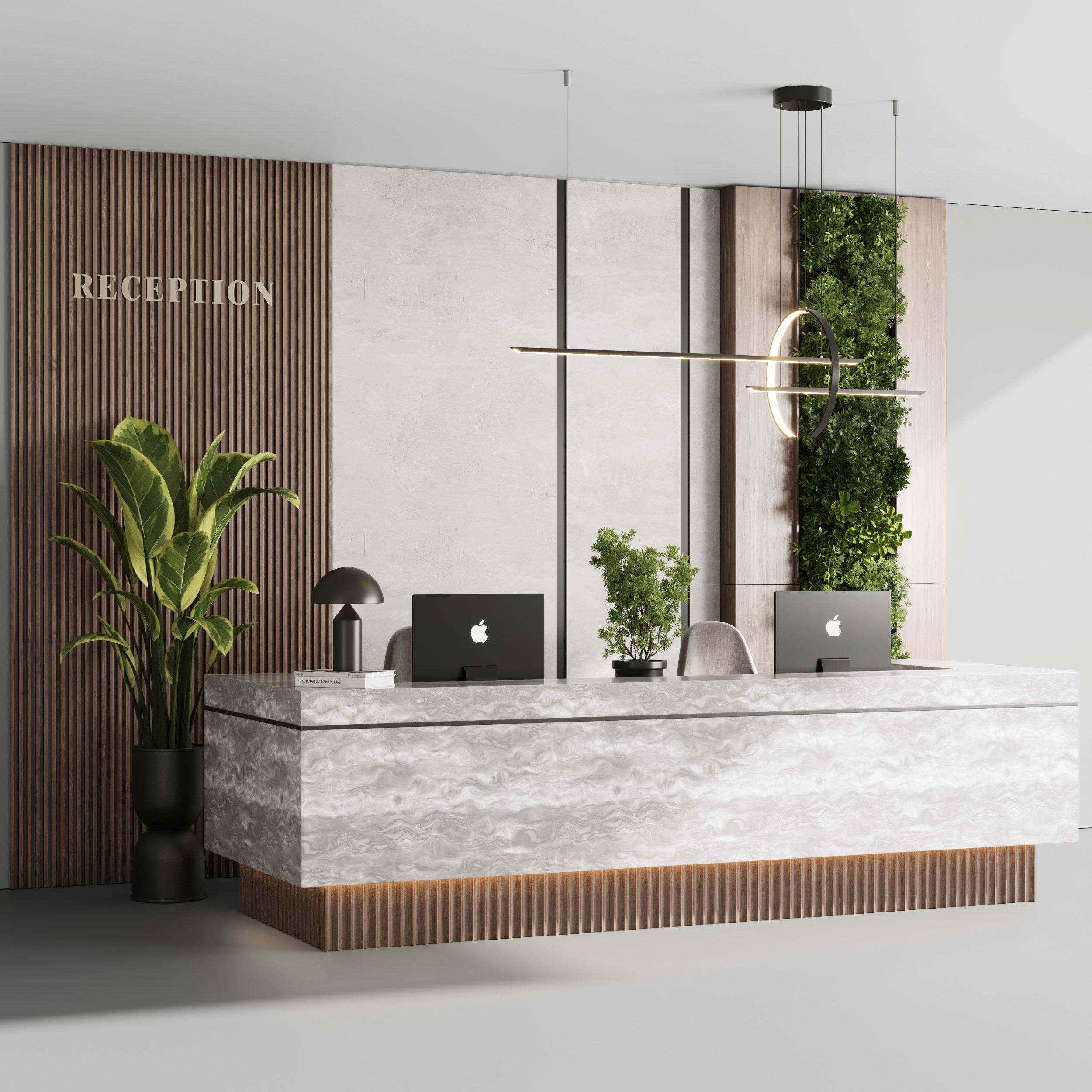 Reception desk  office furniture 08 Low-poly 3D model_2