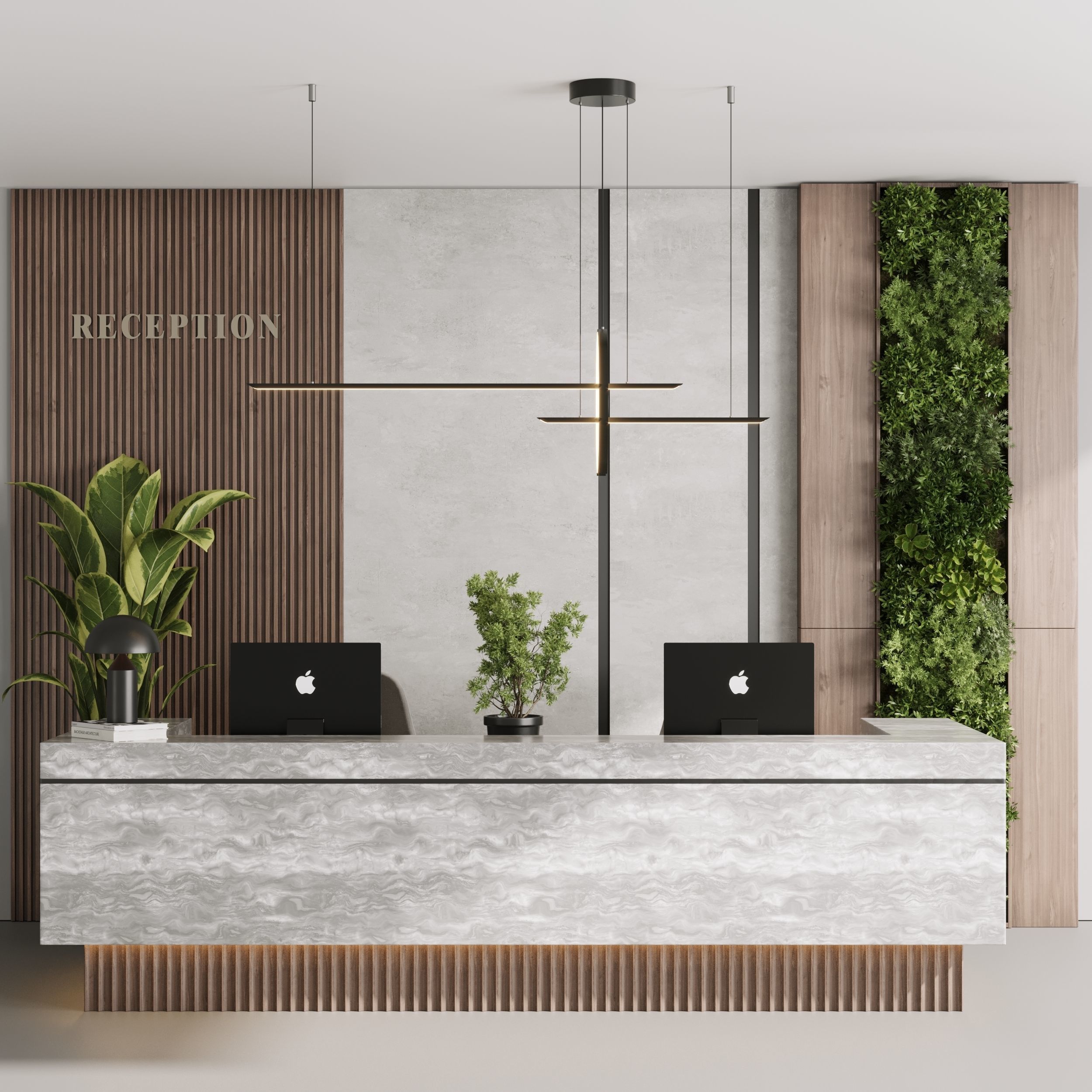 Reception desk  office furniture 08 Low-poly 3D model_1