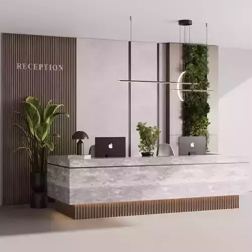 Reception desk  office furniture 08 Low-poly 3D model