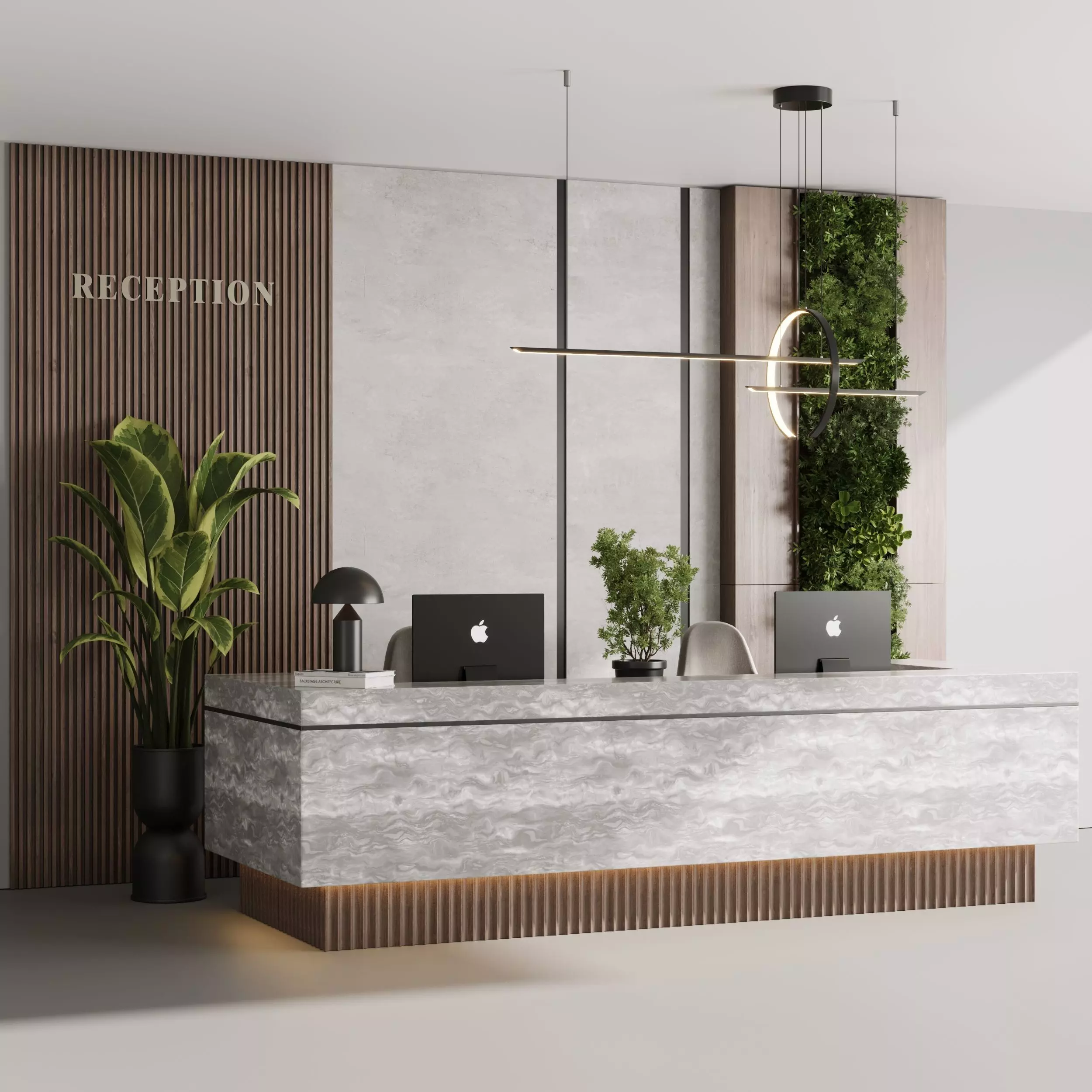 Reception desk  office furniture 08 Low-poly 3D model_0