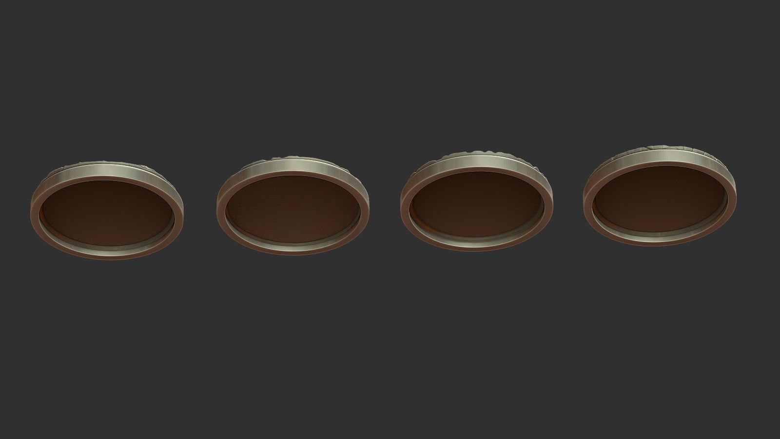 FREE PACK - 4 LANDSCAPE MINIATURE BASES 50mm 3D Print Ready Free 3D print model_4