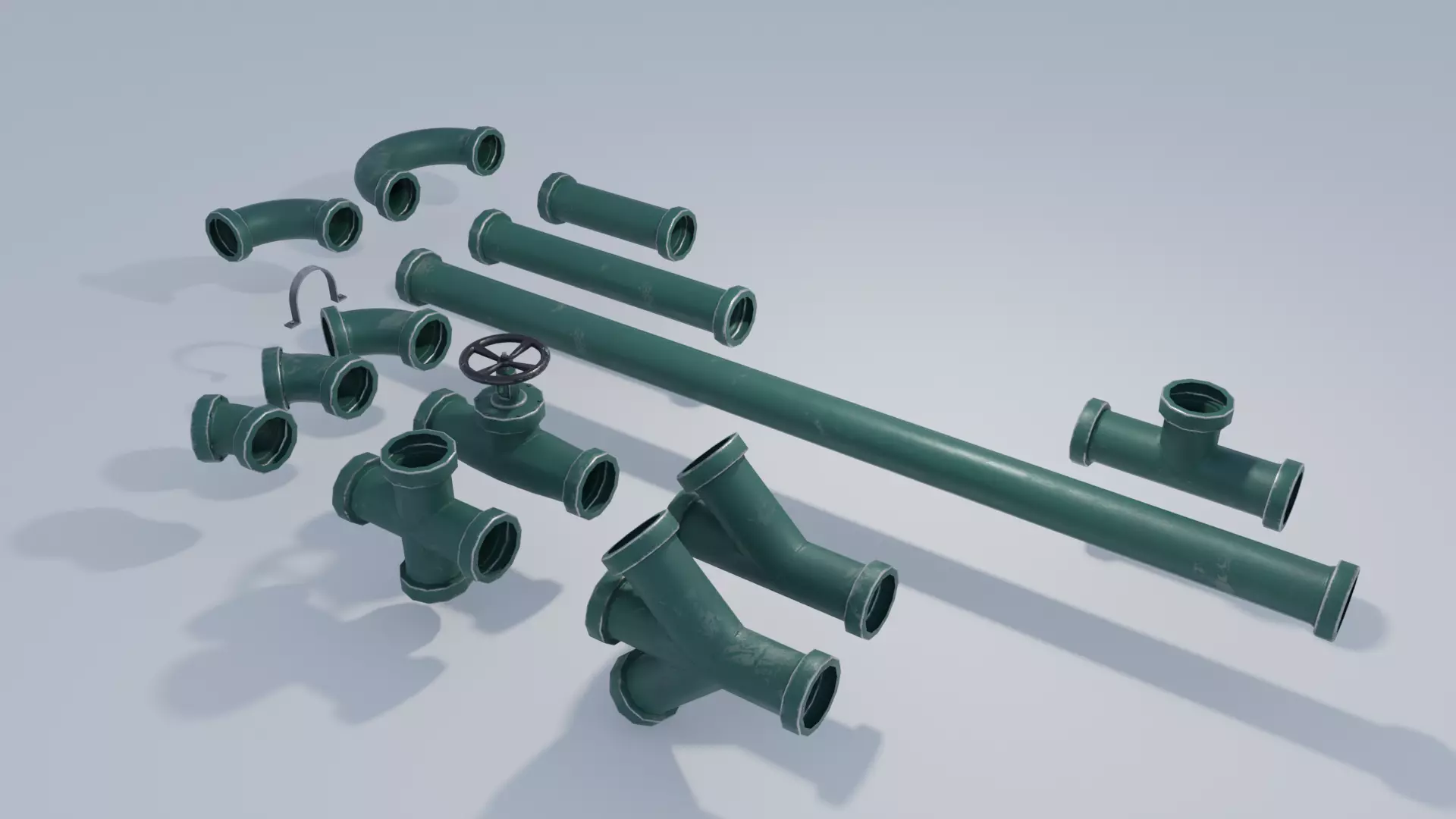 Large Metal Pipes 4K and 2K Low-poly 3D model_0
