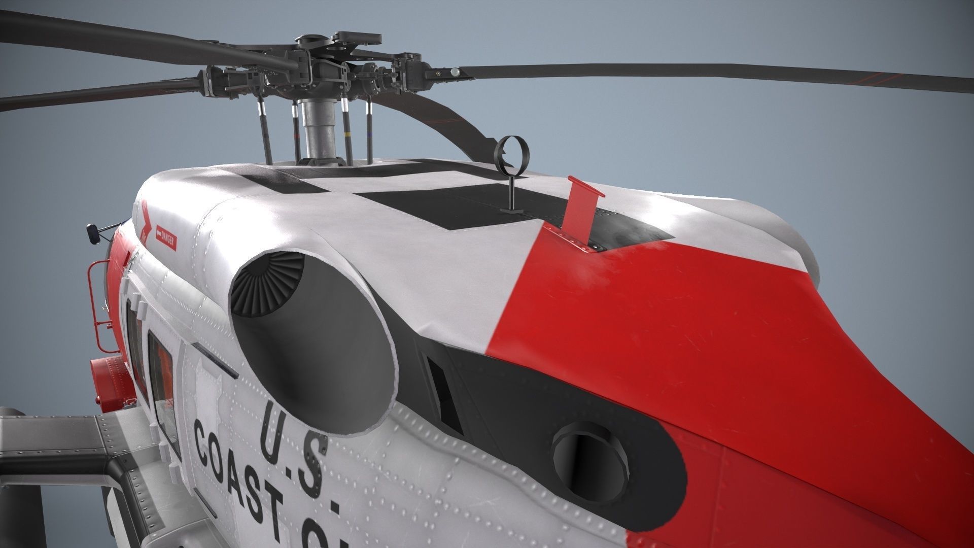 Sikorsky MH-60J Jay Hawk Basic Animation Low-poly 3D model_11