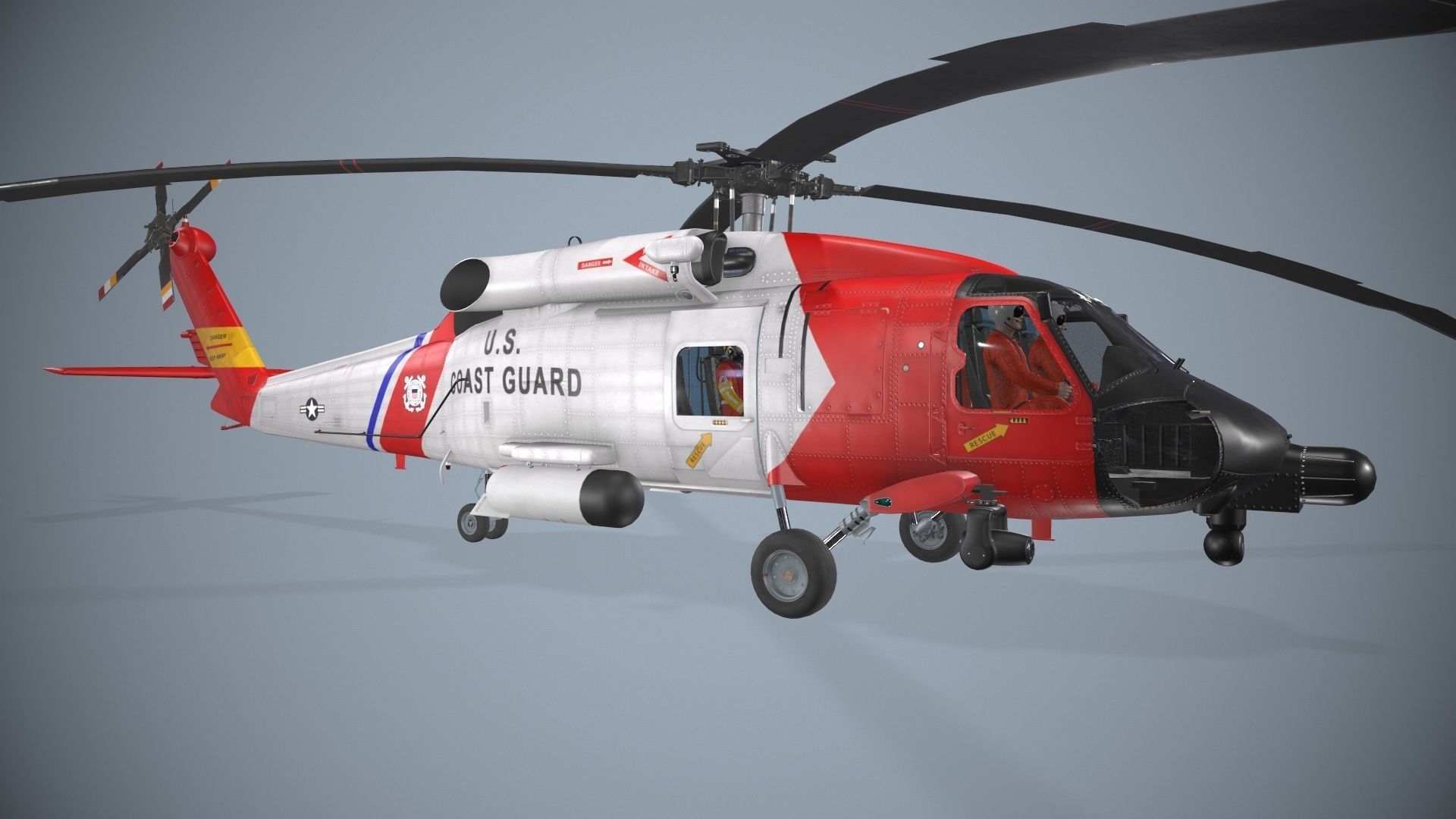 Sikorsky MH-60J Jay Hawk Basic Animation Low-poly 3D model_15