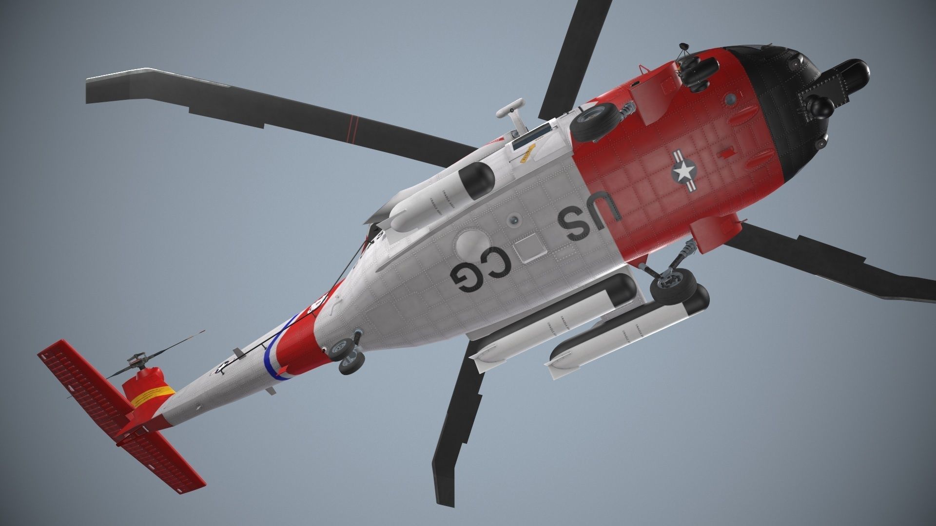 Sikorsky MH-60J Jay Hawk Basic Animation Low-poly 3D model_13