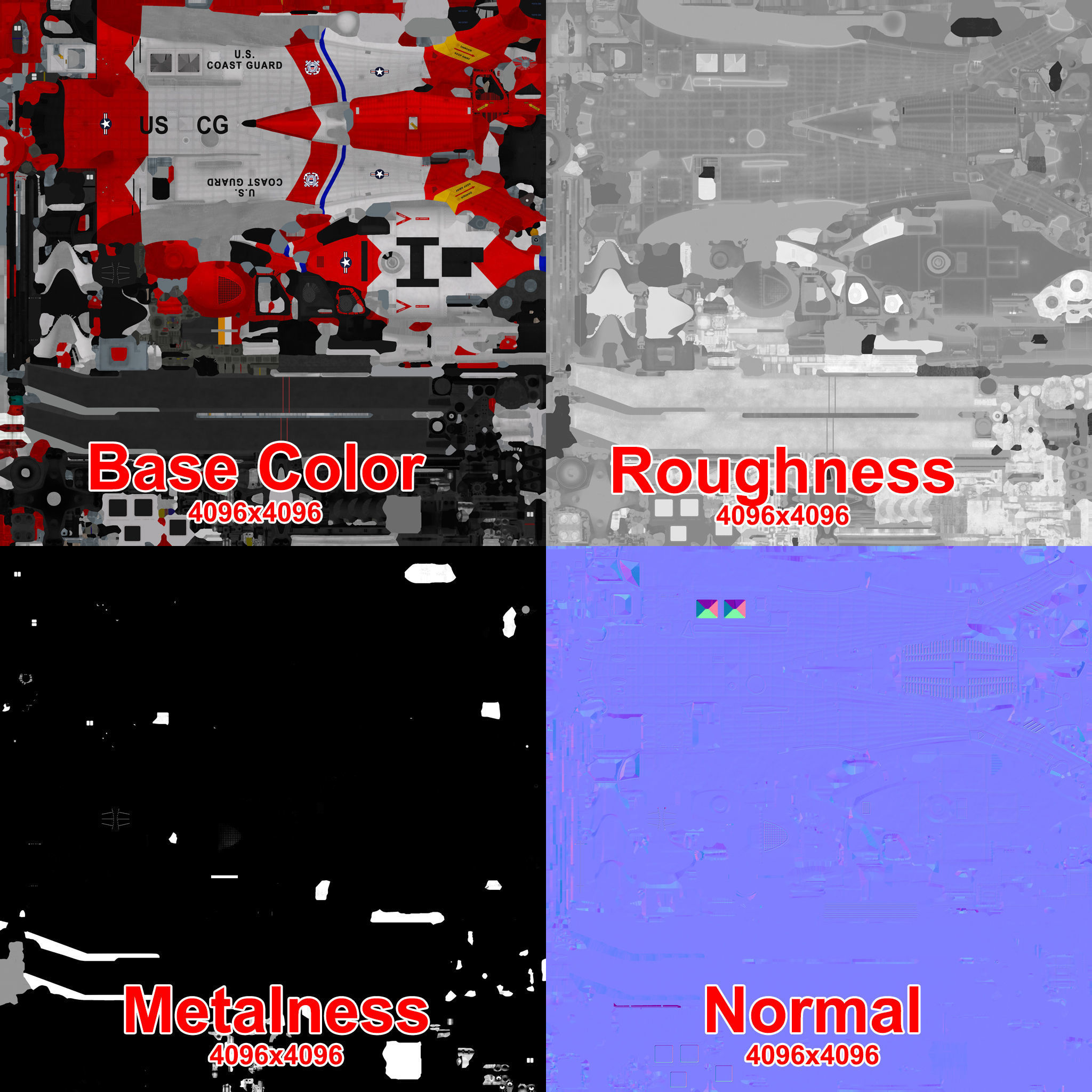 Sikorsky MH-60J Jay Hawk Basic Animation Low-poly 3D model_32