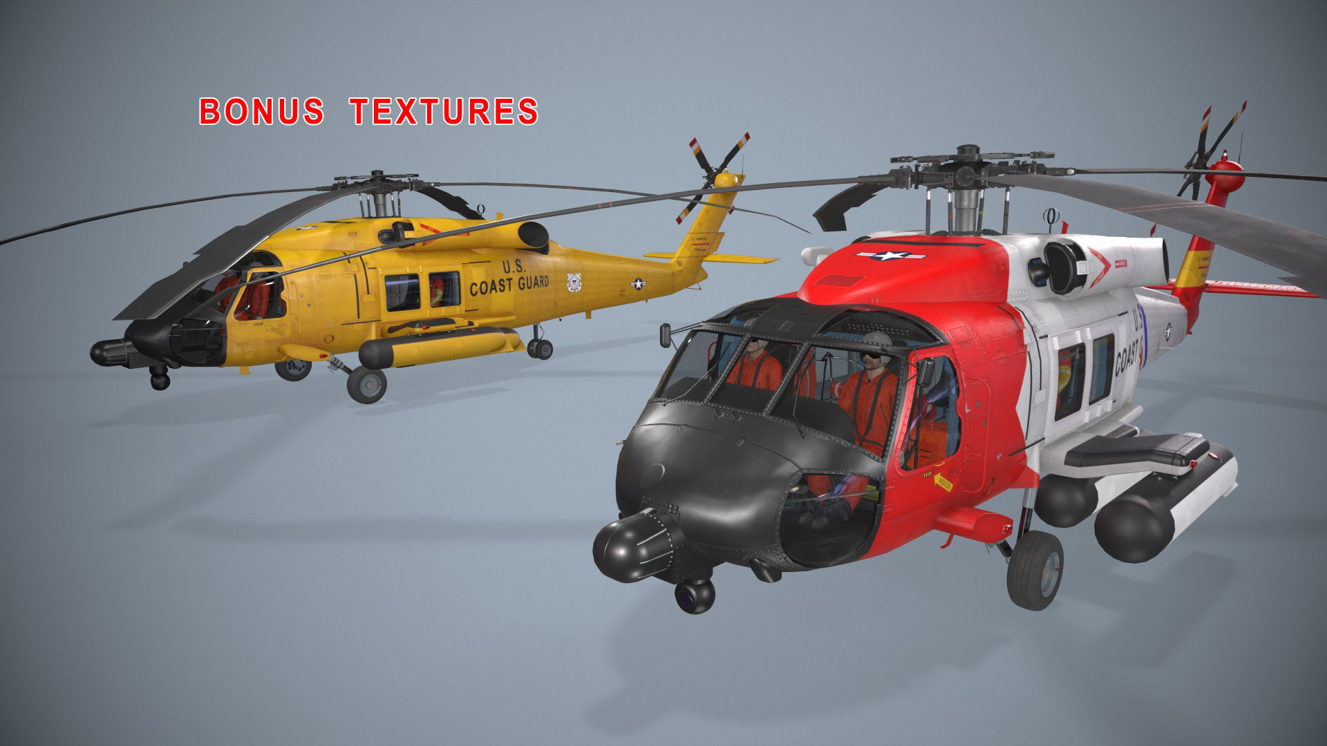 Sikorsky MH-60J Jay Hawk Basic Animation Low-poly 3D model_1