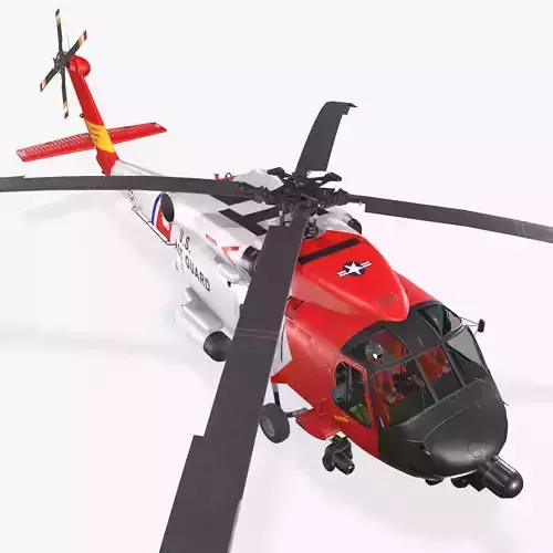  Sikorsky MH-60J Jay Hawk Basic Animation Low-poly 3D model