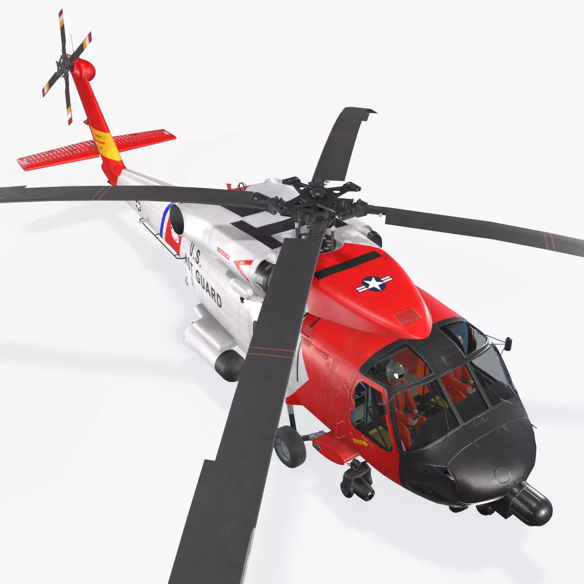 Sikorsky MH-60J Jay Hawk Basic Animation Low-poly 3D model_0