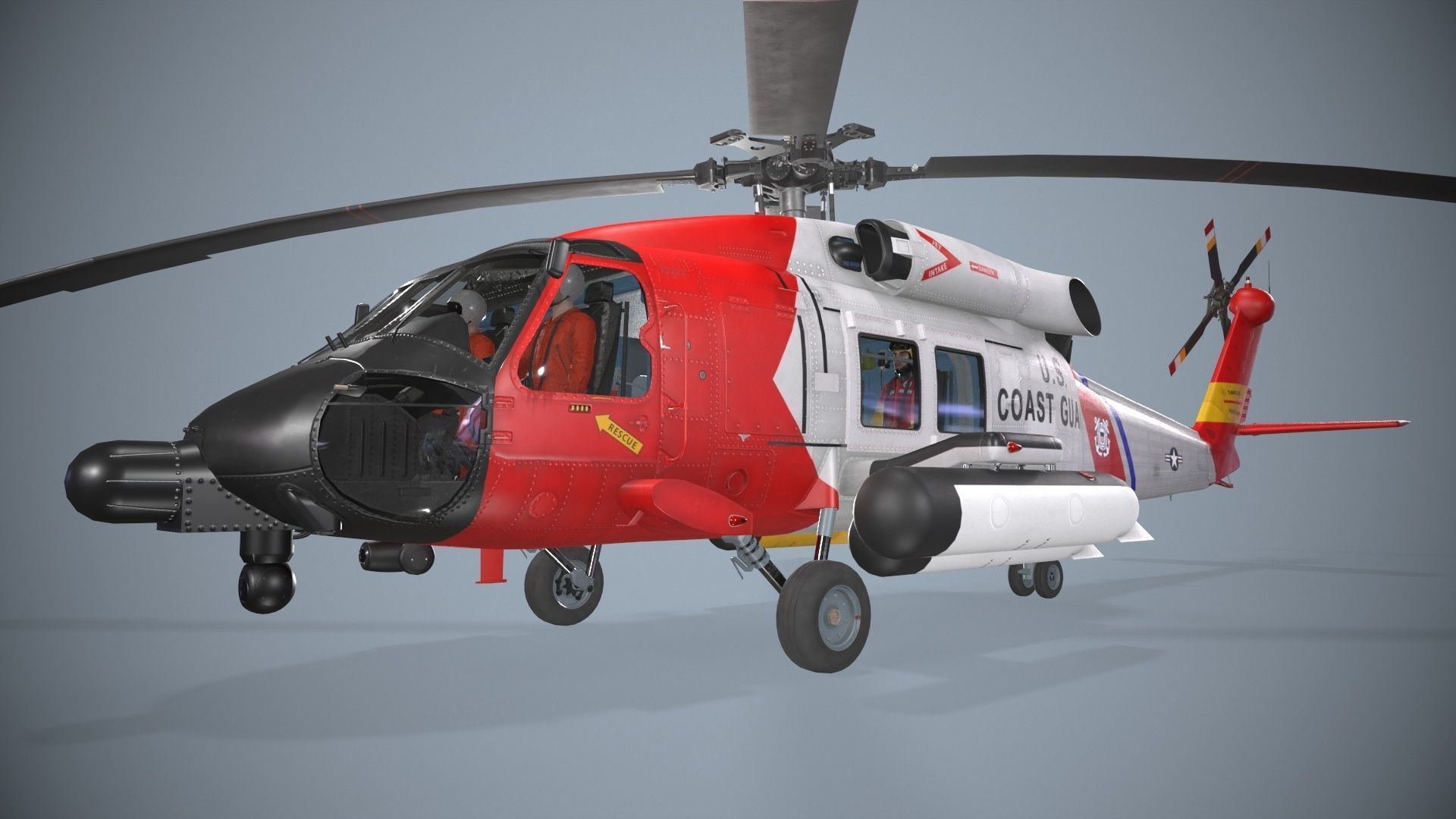 Sikorsky MH-60J Jay Hawk Basic Animation Low-poly 3D model_2