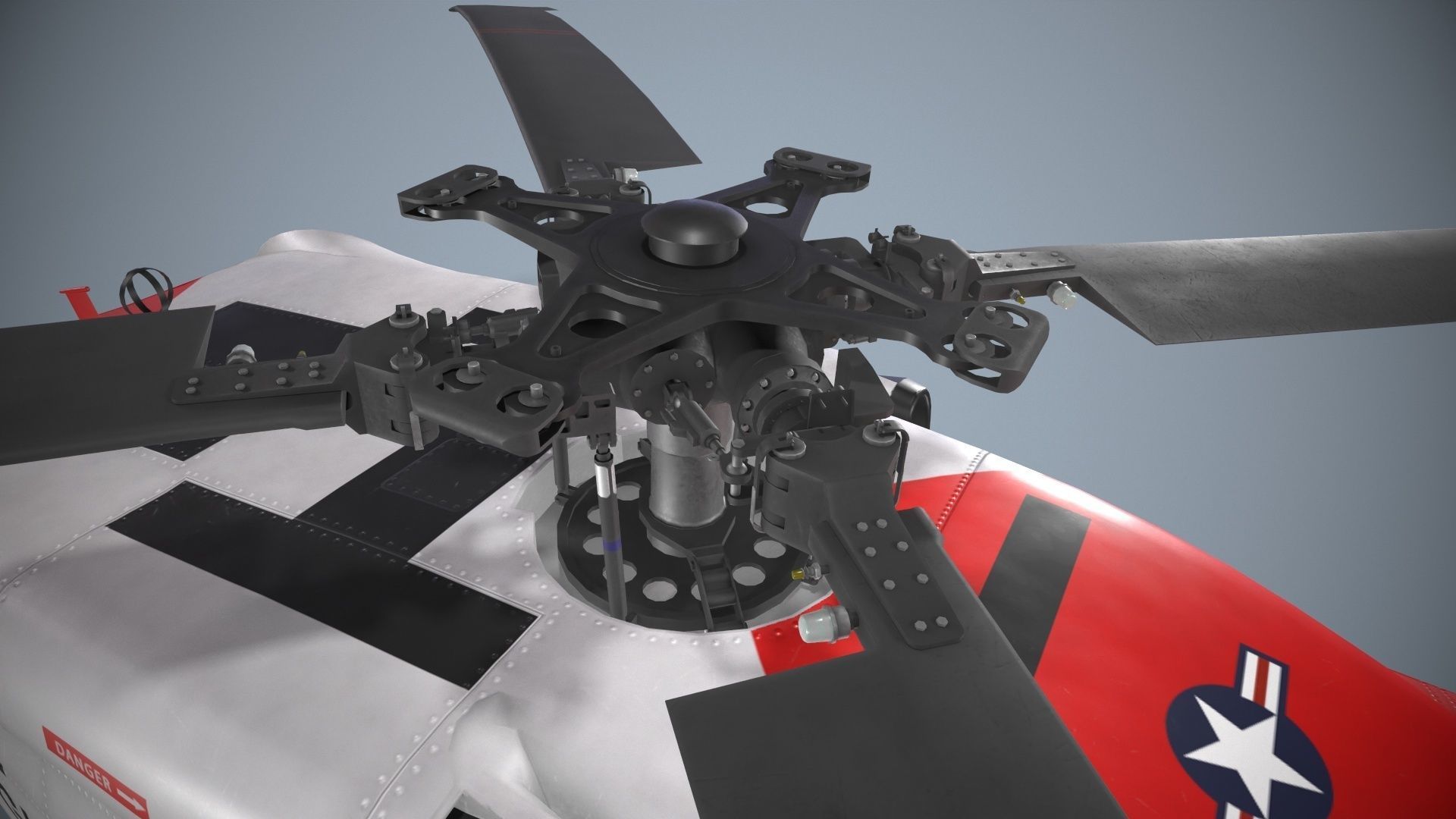 Sikorsky MH-60J Jay Hawk Basic Animation Low-poly 3D model_4