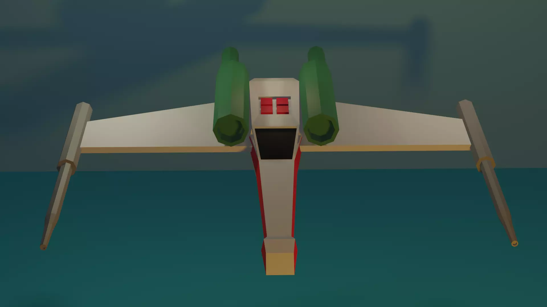 plane star wars fighter flying in sky Free low-poly 3D model