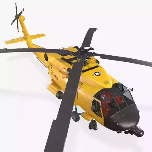 Sikorsky MH-60T Jay Hawk Basic Animation Low-poly 3D model