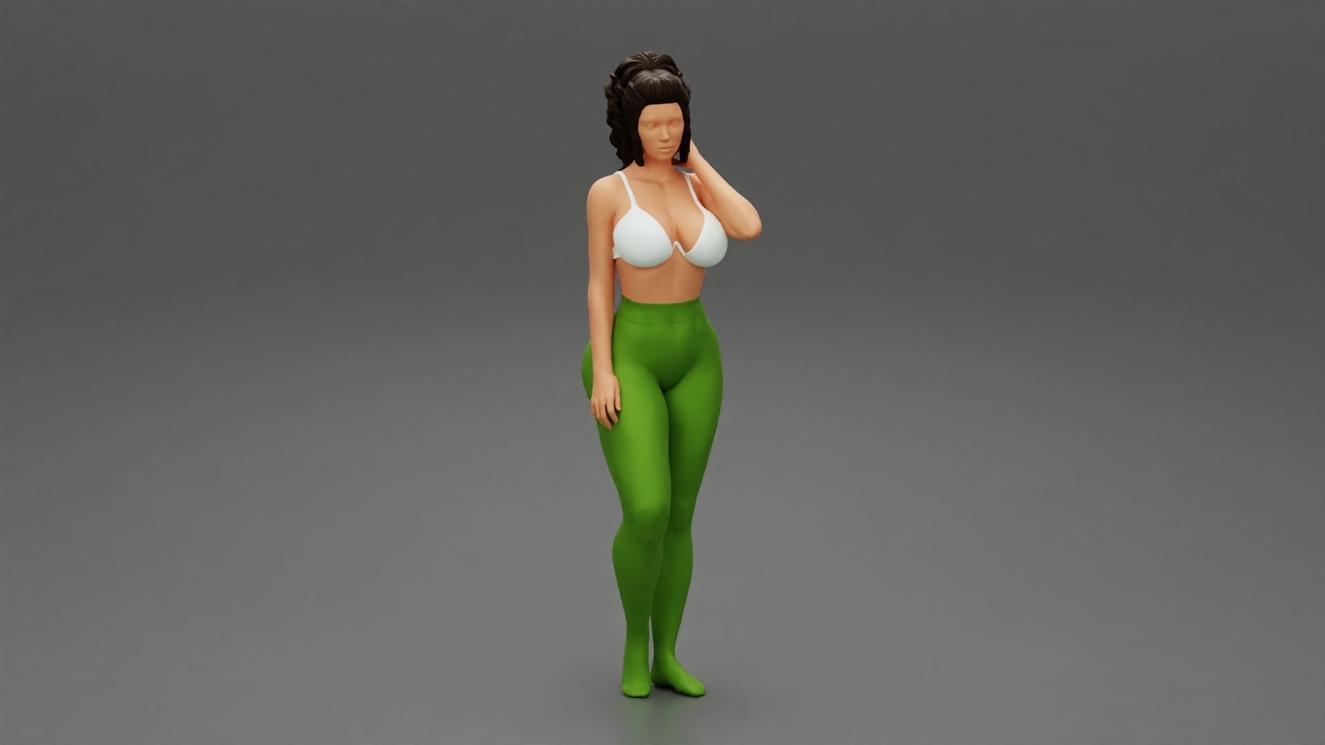 Beautiful sexy lady in elegant panties and bra 3D print model_1