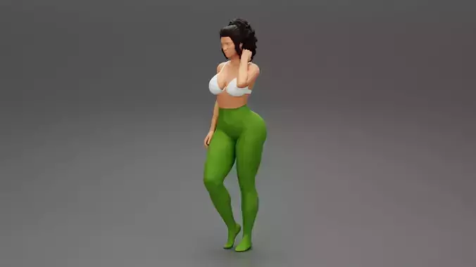 Beautiful sexy lady in elegant panties and bra 3D print model