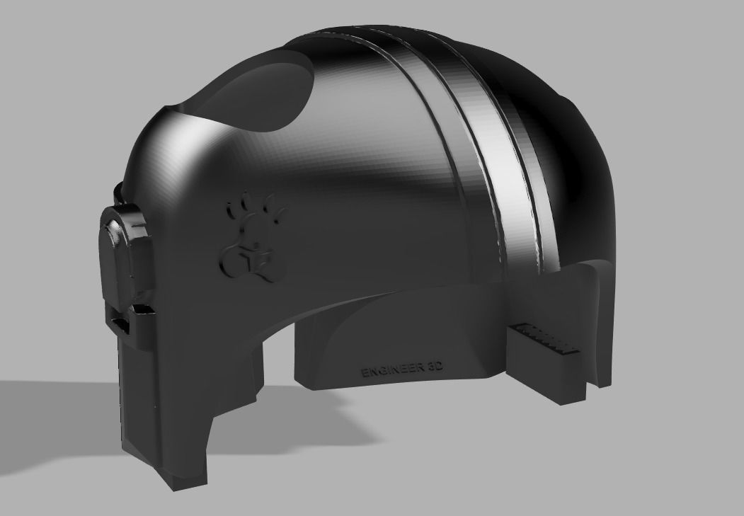 Mandalorian Cat Helmet 3D print model_11