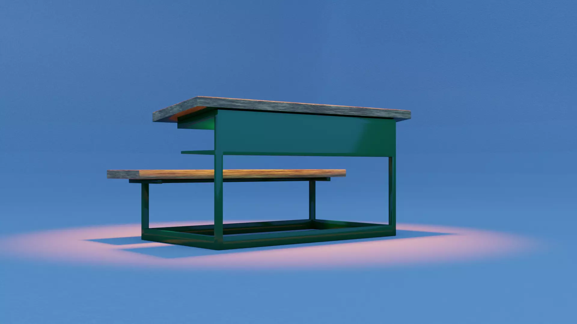 OLD SCHOOL BENCH Free low-poly 3D model_0